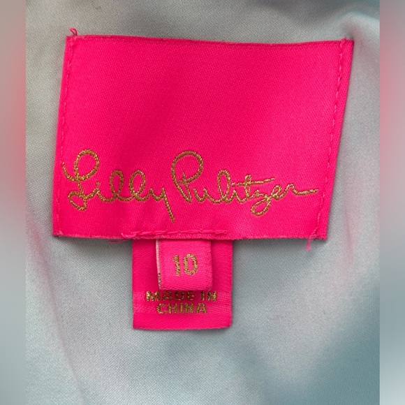 LIly Pulitzer Sahar Romper Pastel Blue Pink Tie Side Square Neck Size 10 - Picture 7 of 9